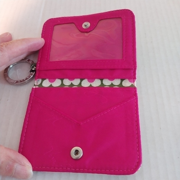 Vera Bradley Olivia Pink ID Holder w key ring - Picture 5 of 7